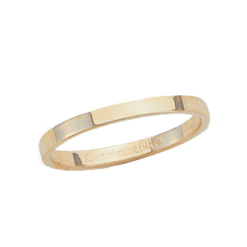 14k Yellow 2 mm Flat Band, Size 7