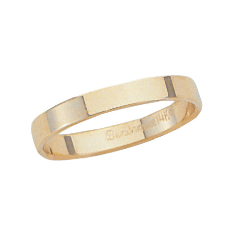 14k Yellow 3 mm Flat Band, Size 7