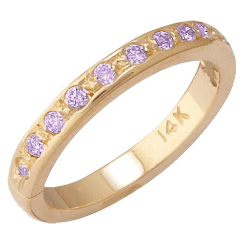 14k Yellow Gold Amethyst Toe Ring