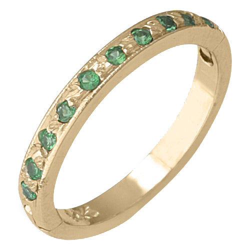 14k Yellow Gold Green Garnet (Tsavorite) Toe Ring