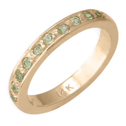 14k Yellow Gold Peridot Toe Ring