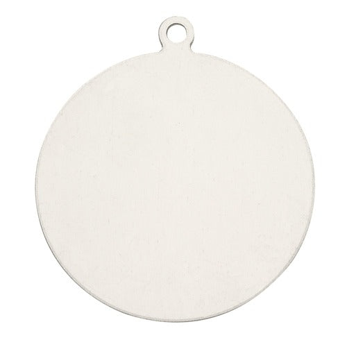 14K White Gold Round Disk