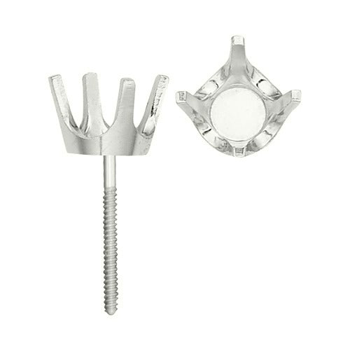 14k White 4-Prong Round Light Screw Post