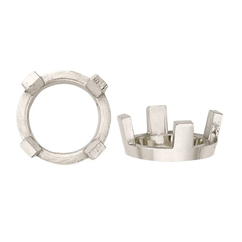 14k White Round 4-Prong Low-Low Setting