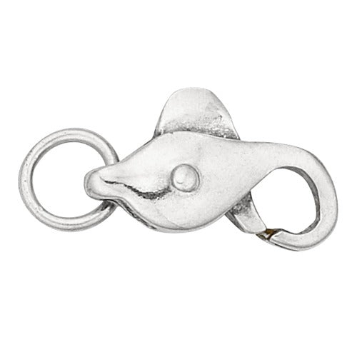 14K White Push Lock, 13.00mm