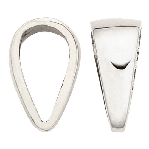 14k Solid White Gold Bail