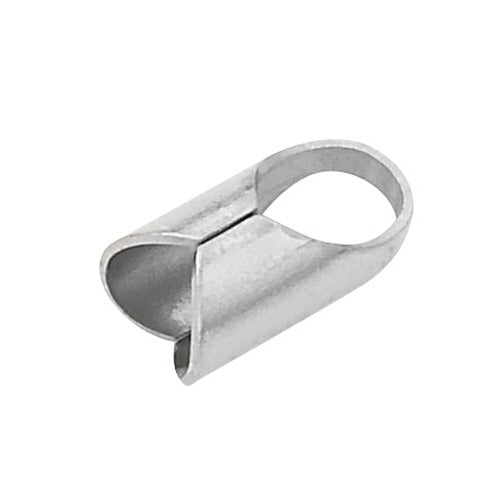 14K White Tubular End Cap, 4.0mm