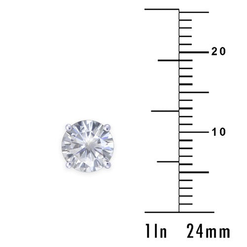 0.75 cts / 6 mm 14k White 4-Prong, Double Wire Screw Earrings