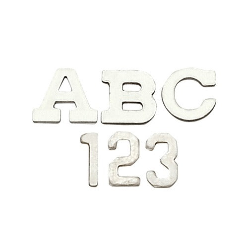 14k White 3.20 mm Block Initial