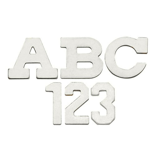 14k White 9.90 mm Block Initial