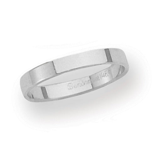 14k White Gold Flat Band 3 mm