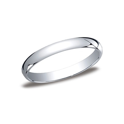 14k White Gold Half Round Band 3 mm