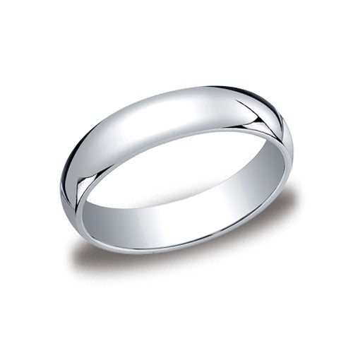 14k White Gold Half Round Band 5 mm