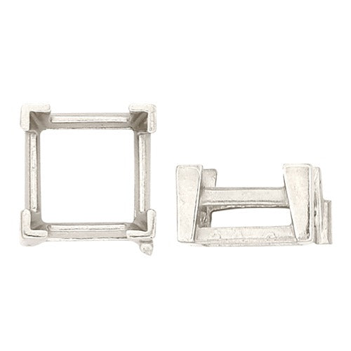 14k White Square Setting w/ V-Prong & Airline