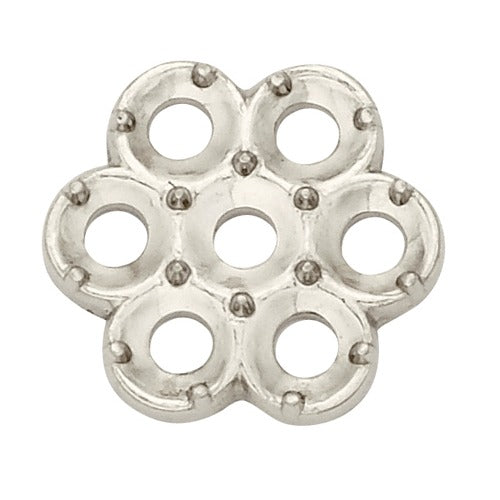 14K White 7-Stone Flower Cluster