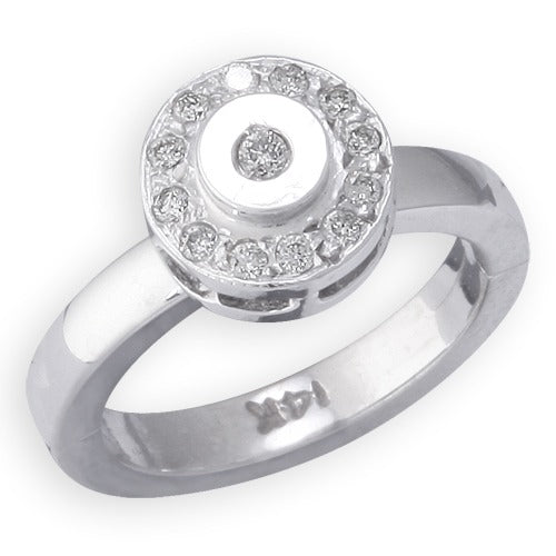 14k White Gold Circle Shape w/ Diamond Toe Ring