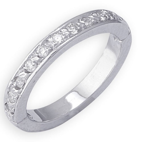 14k White Gold Eternity Diamond Toe Ring Size 3.50