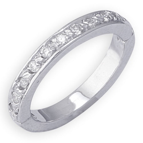 14k White Gold Diamond Toe Ring, Size 4.75