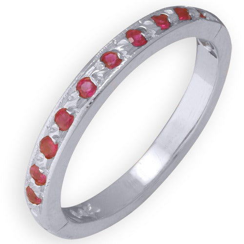 14k White Gold Ruby Toe Ring, Size 3.00