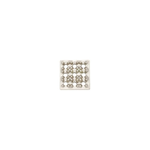 14k White Square Cluster Top, 10.65x10.65mm