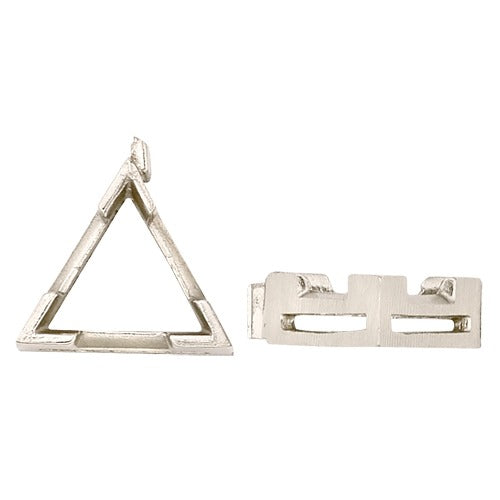 14k White V-End Triangle Setting w/ Airline, 5.0x5.0mm