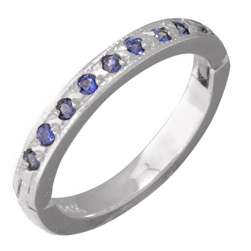 14k White Gold Blue Sapphire Toe Ring