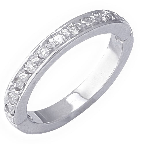 14k White Gold Eternity Diamond Toe Ring