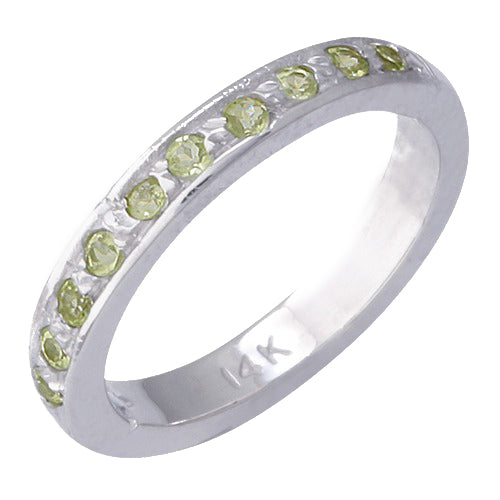 14k White Gold Peridot Toe Ring