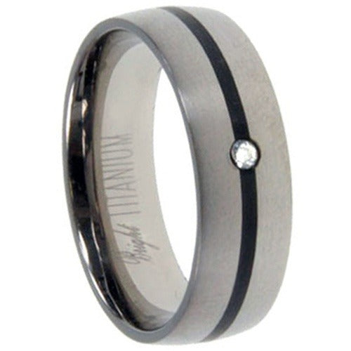 Titanium Ring w/ Cubic Zirconia