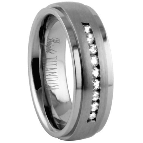 Titanium Ring w/ Cubic Zirconia