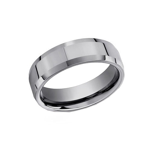 Tungsten Wedding Band, 7 mm Wide Size 9