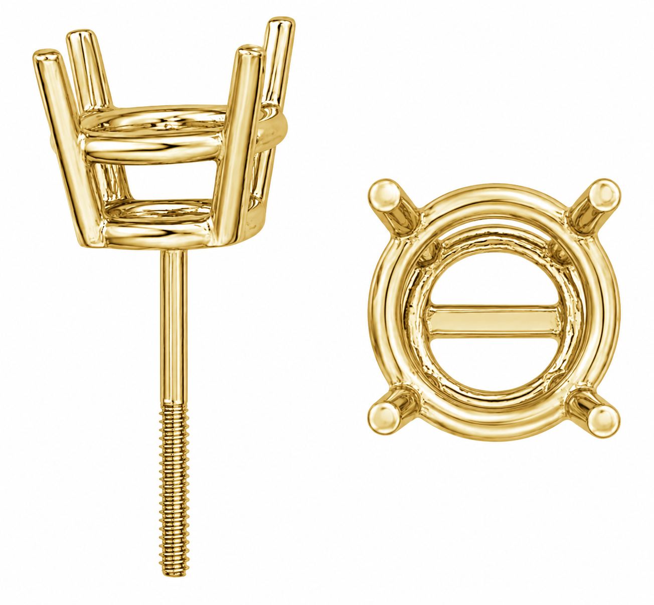 14k Yellow Gold Double Wire Screw-Back Earring