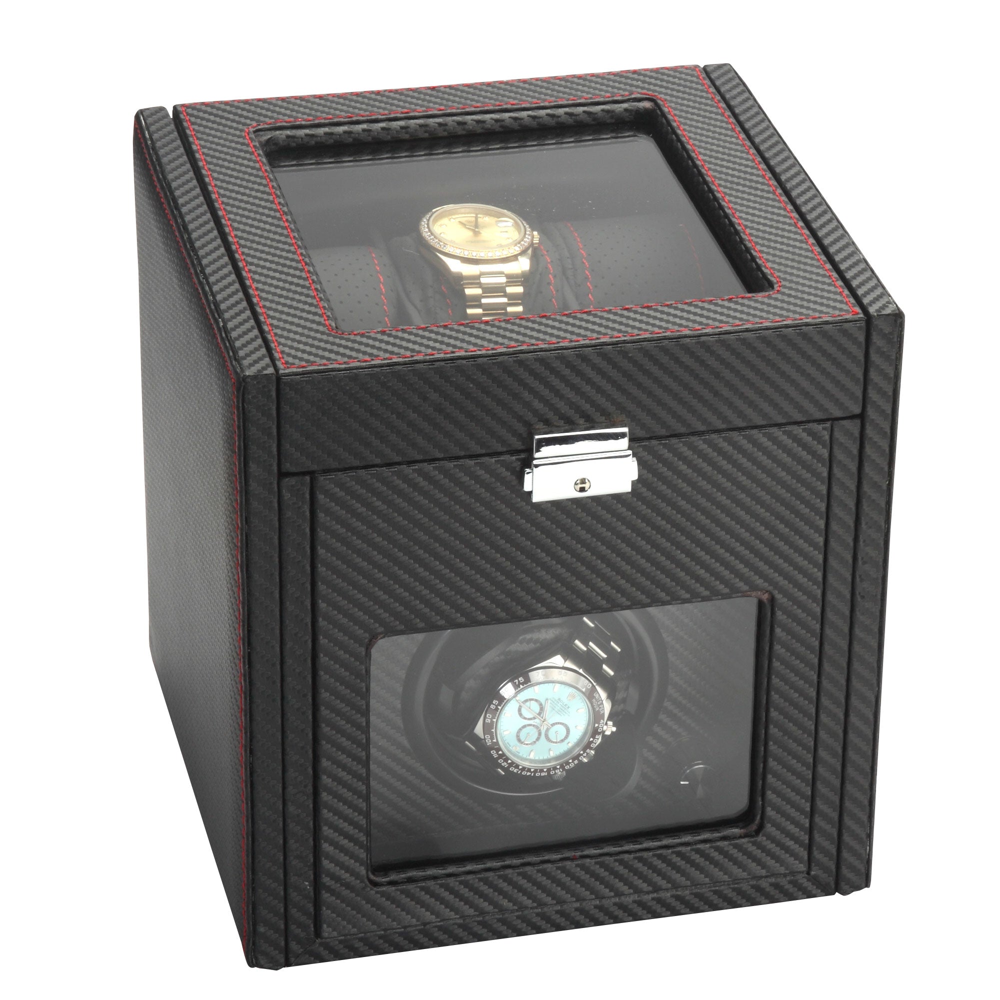 Diplomat "Modena" Single Watch Winder in Carbon Fiber