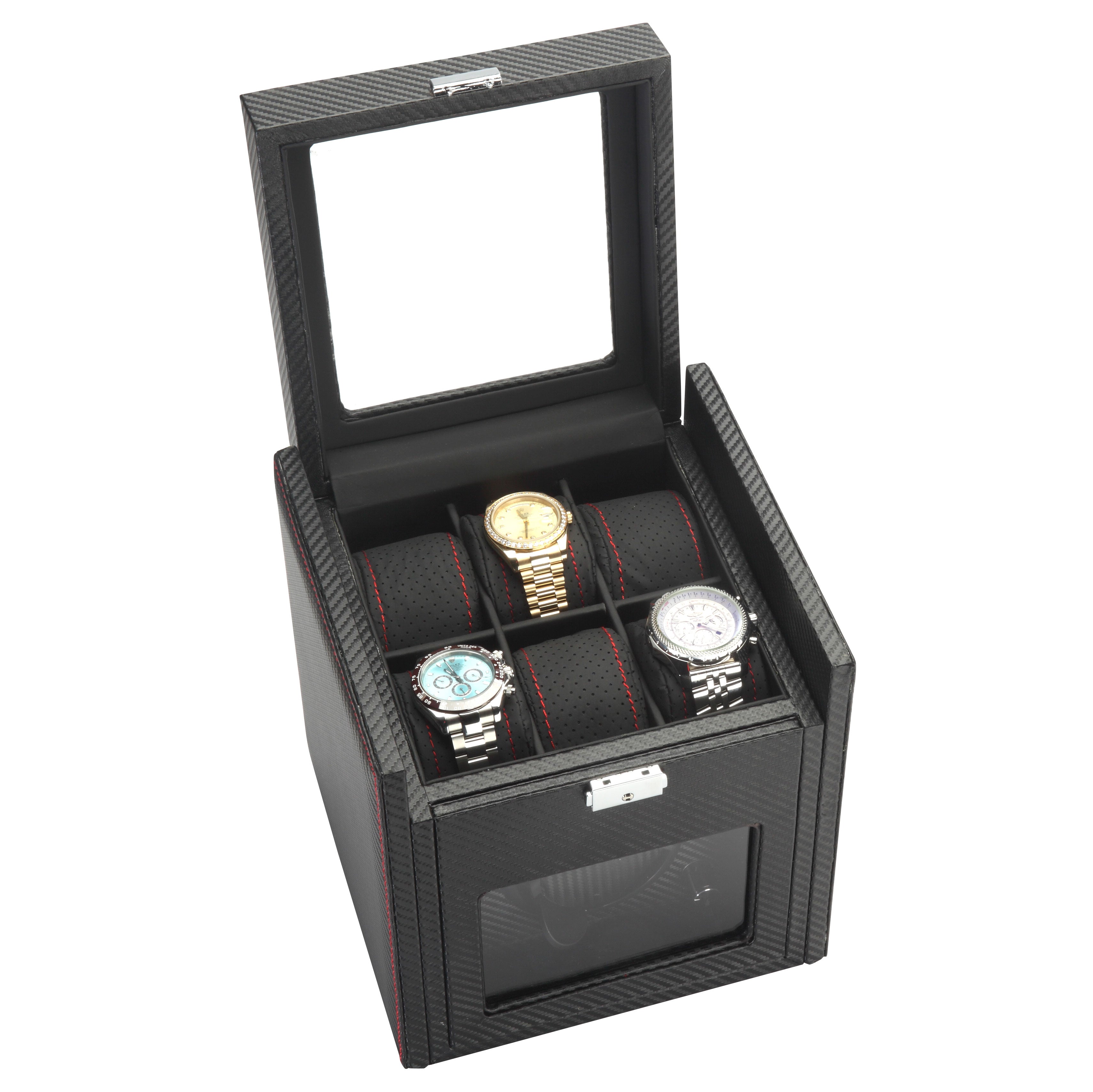 Diplomat "Modena" Single Watch Winder in Carbon Fiber