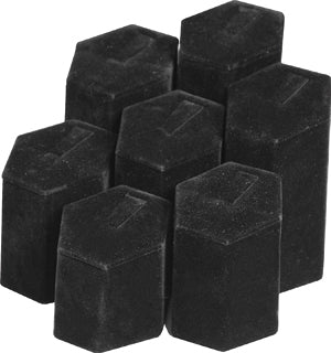 7-Piece Set of Hexagonal Ring Columns, 1.75" W x 1.75 - 3.4" H