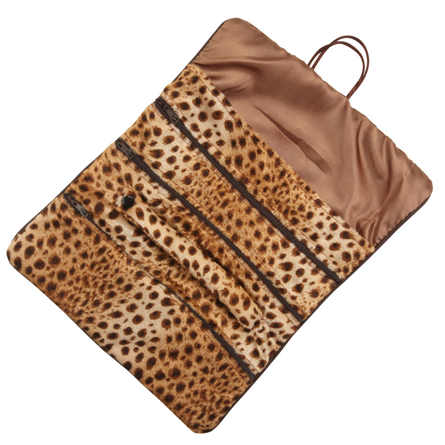 Jewelry Roll in Safari Leopard Print, 11 x 8.13 in.