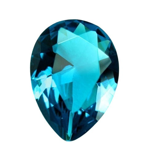 Pear Shape Synthetic Blue Zircon