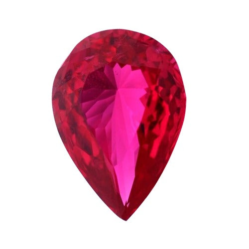 Pear Shape Synthetic Ruby, 12.0x8.0mm