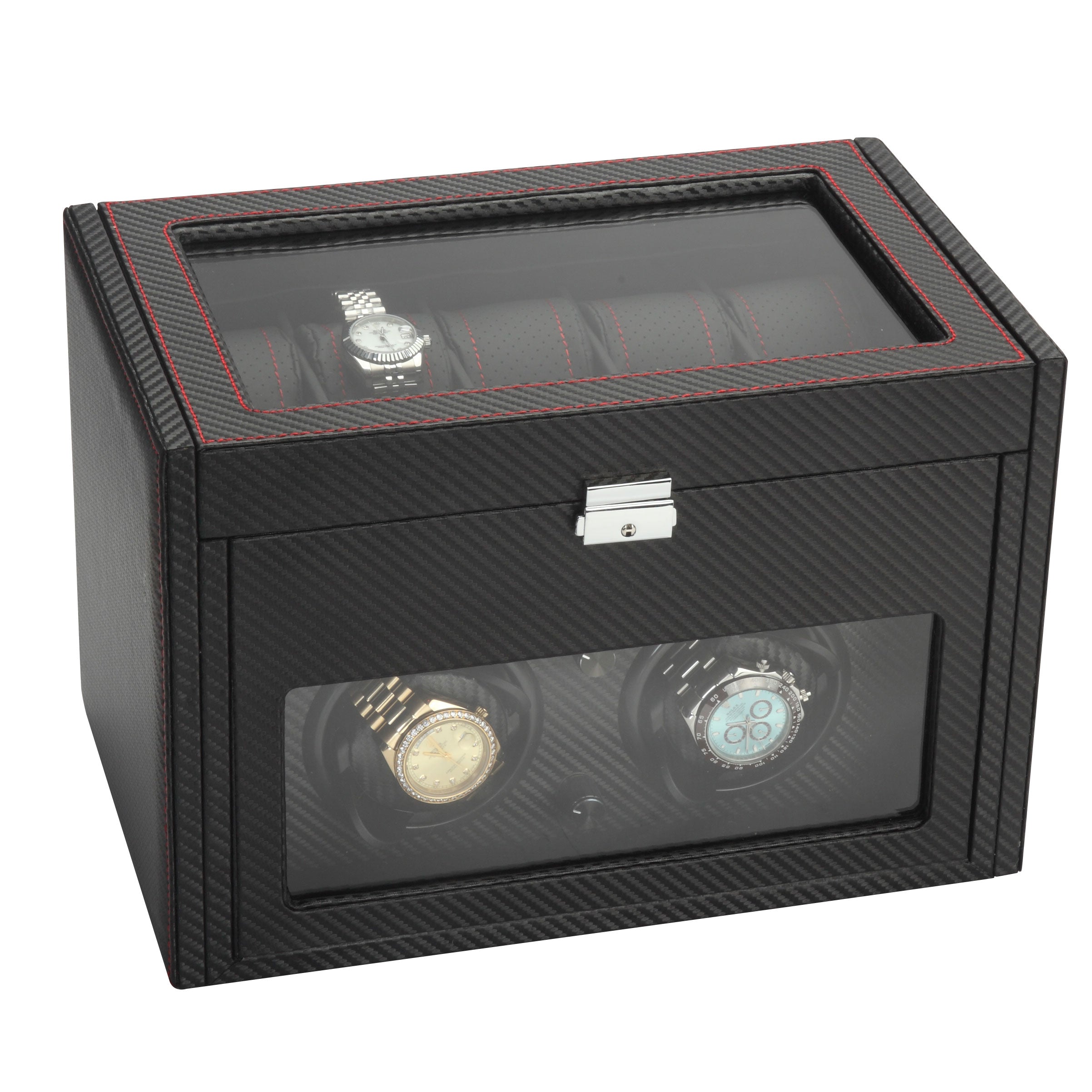 Diplomat "Modena" Double Watch Winder in Carbon Fiber