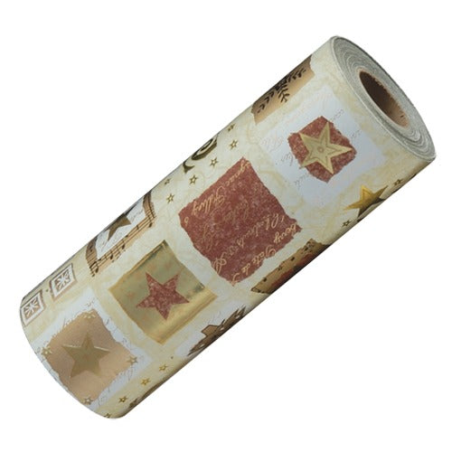 Red & Gold Winter-Themed Wrapping Paper, 100' L x 7.5" W