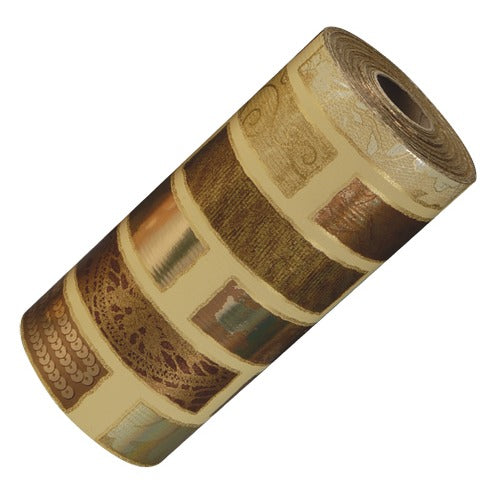 Bronze & Gold Design Wrapping Paper, 100' L x 7.5" W