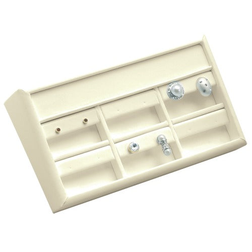 6-Compartment Flat Stud or Drop Earring Displays in Gainsboro, 7" L x 4" W