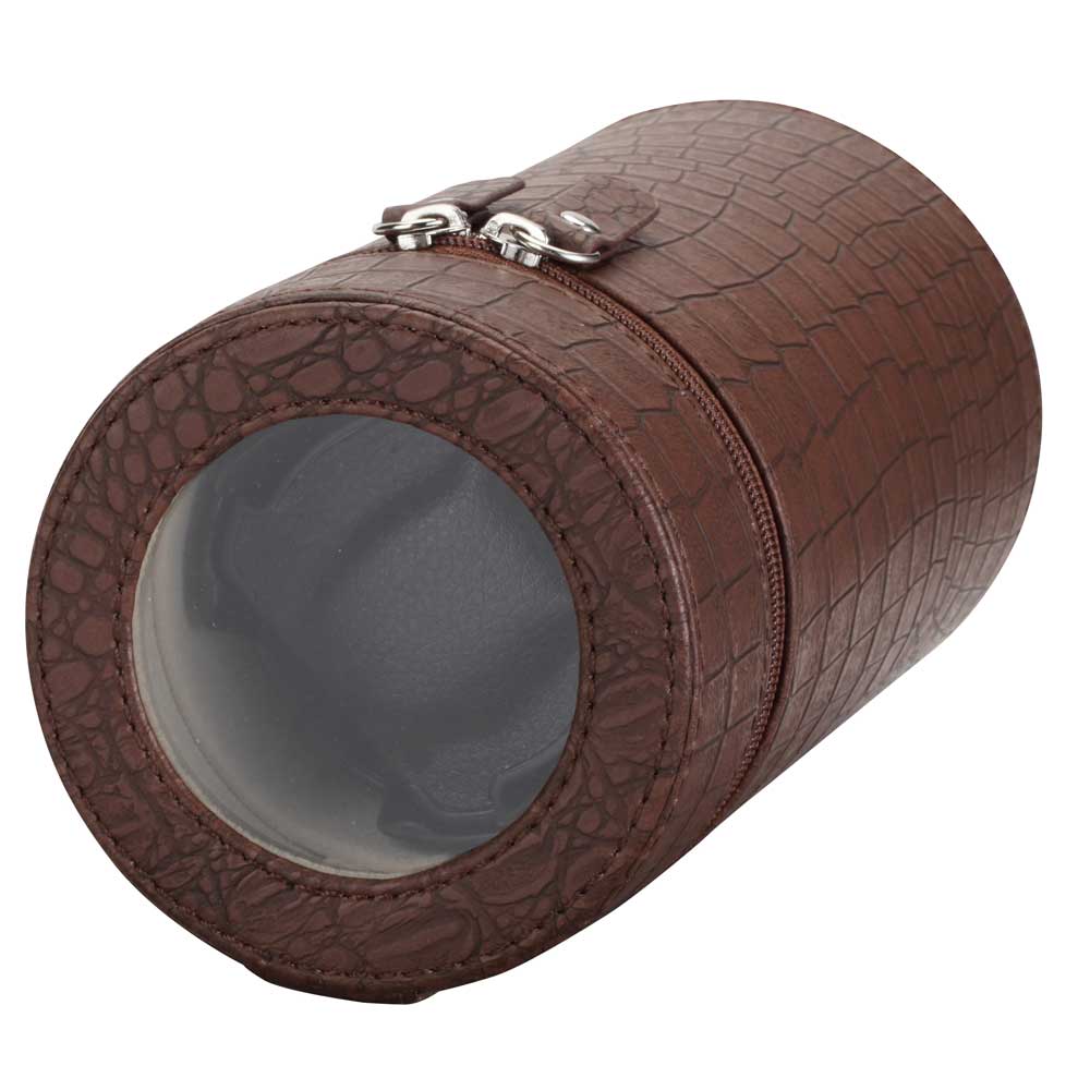 Diplomat Travel - Single (1) Watch Winder - Brown Leatherette Crocodile Print 