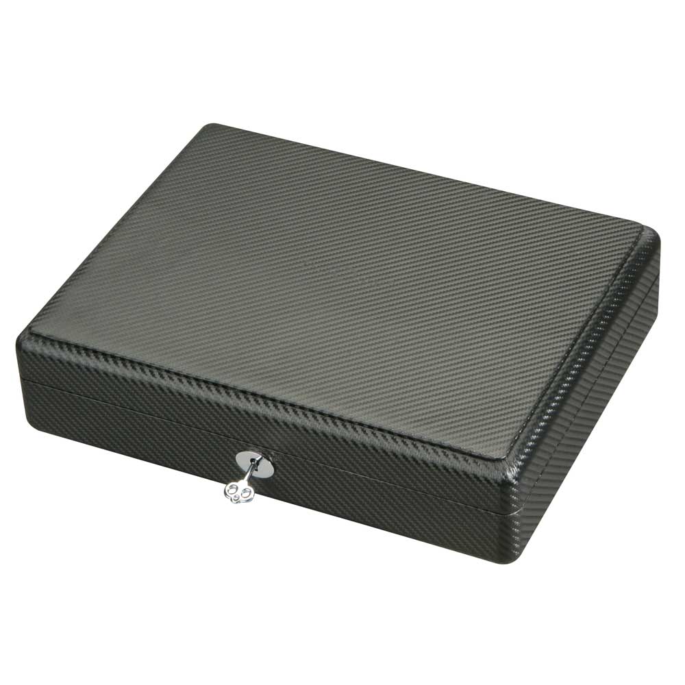 Diplomat 18 Watch Case - Carbon Fiber / Black Suede Interior / Removable Tray