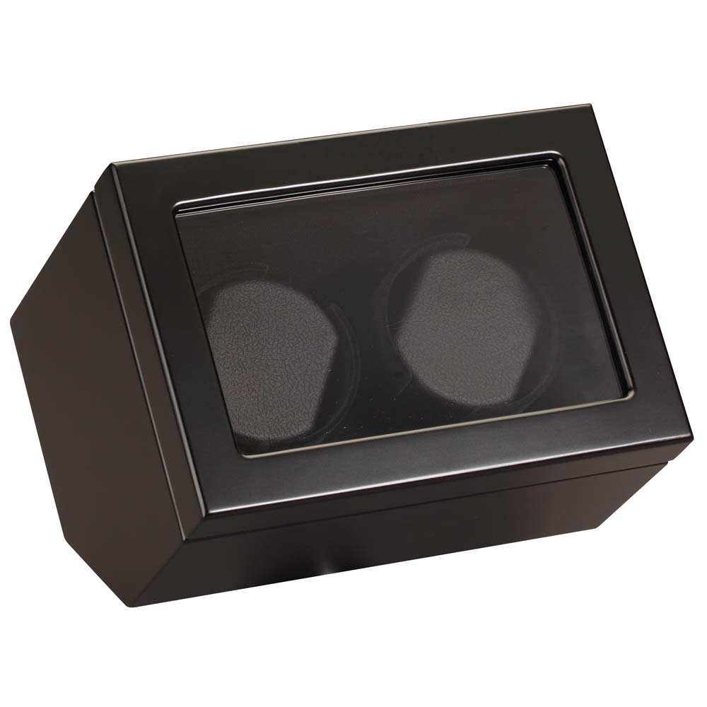 Diplomat Matte Black Finish Double Wooden Watch Winder