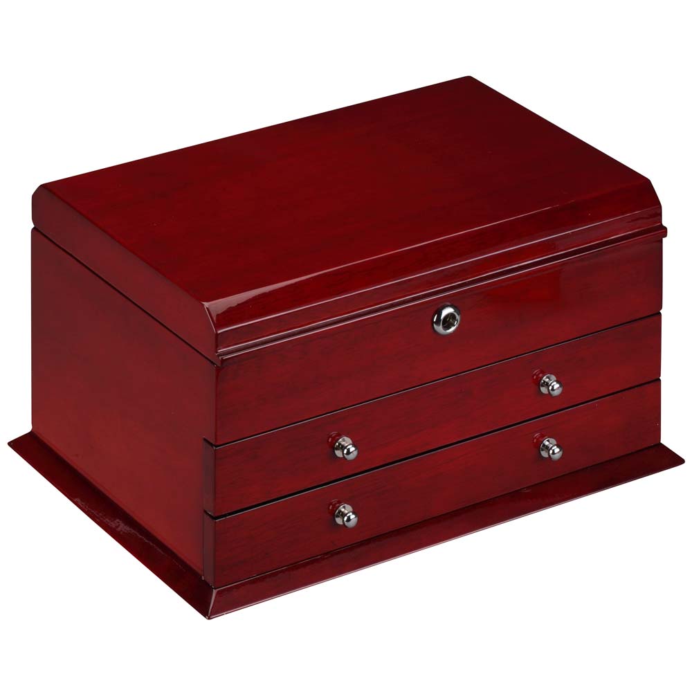 2-Drawer Locking Jewelry Chests in Cherry