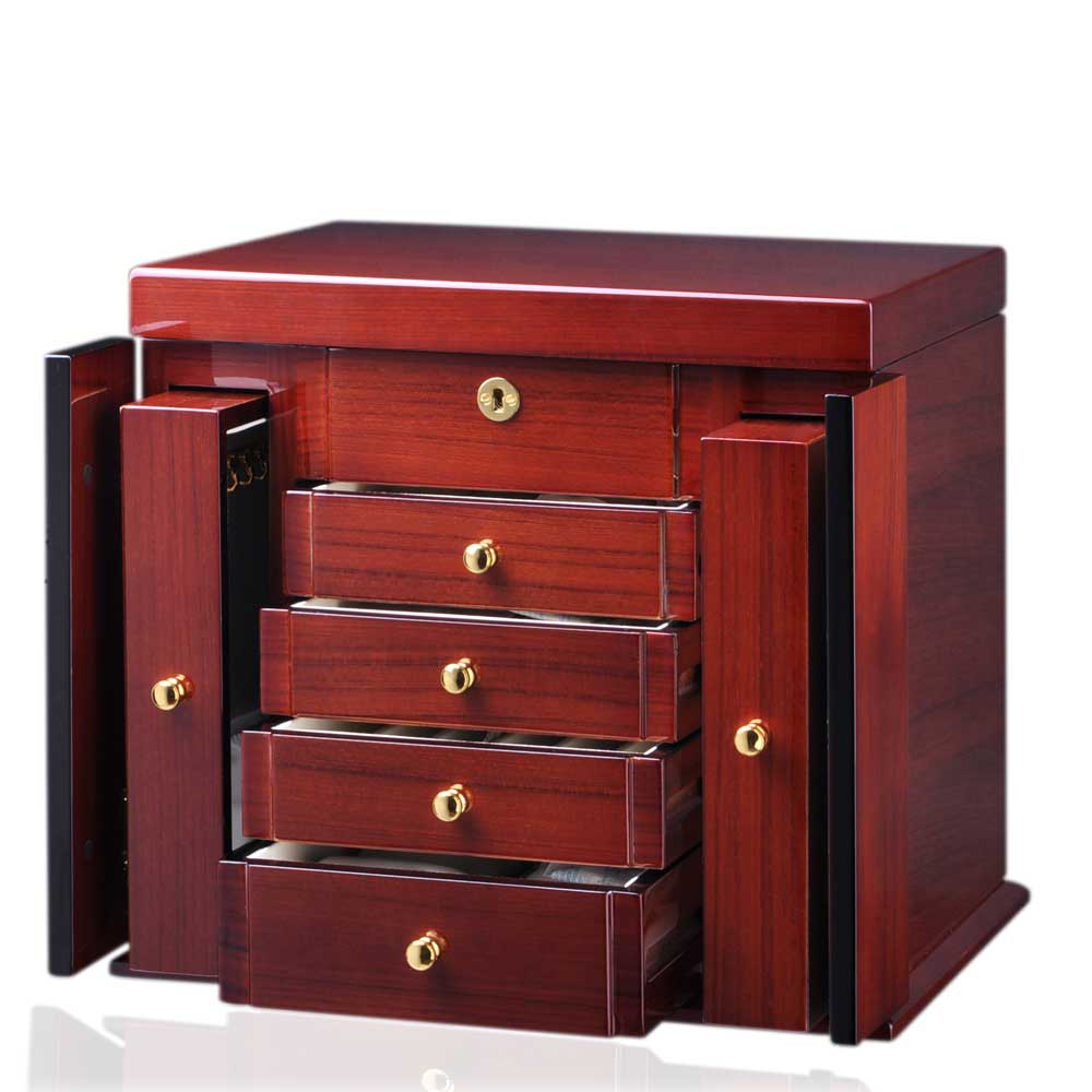 4-Drawer Locking Jewelry Chests in Mahogany