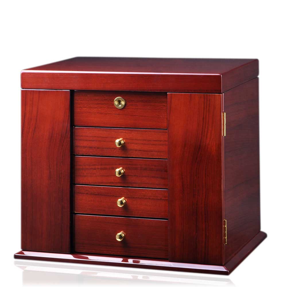 4-Drawer Locking Jewelry Chests in Mahogany