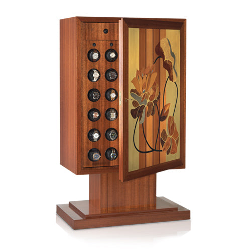 Orbita Artisan "Dalie" Programmable 30-Watch Winder in Natural Wood Intarsia Case