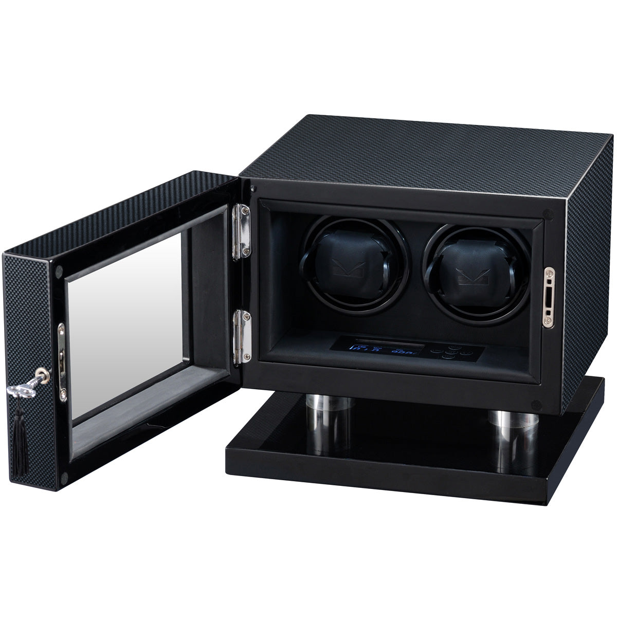 Volta Double Watch Winder - Carbon Fiber Finish